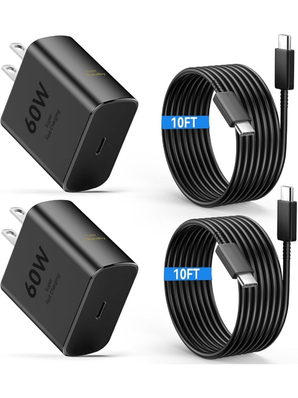 60W Fast Charging USB Type C Charger for Android Phones & Devices - Quick Charge